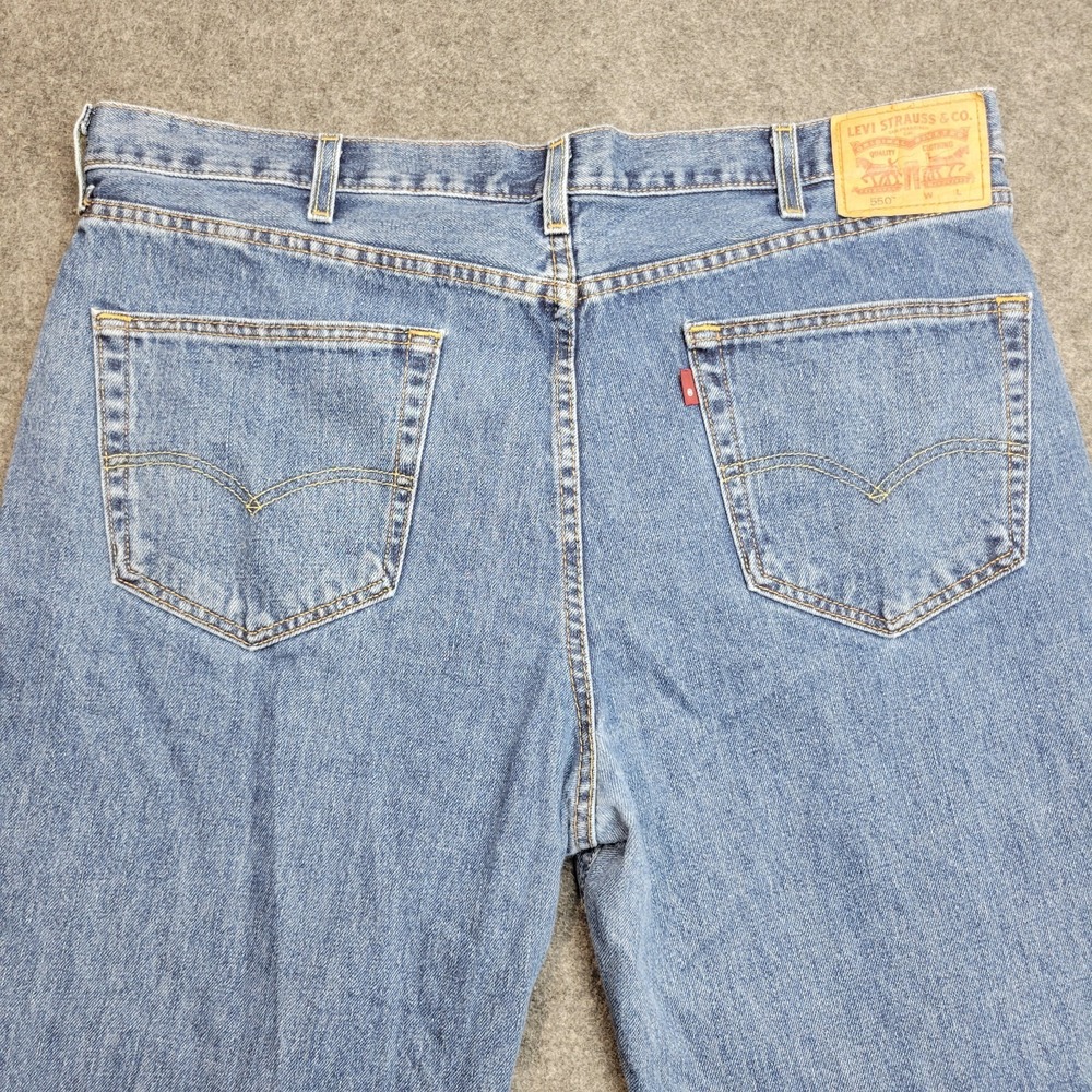 Levis 550 Jeans Mens 40x36 Blue Red Tab Americana Straight Leg Streetwear Dad - Picture 5 of 13